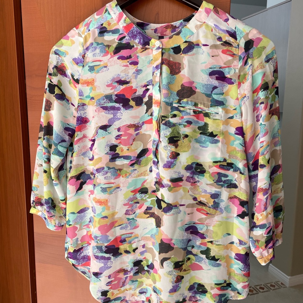 NYDJ pin tuck blouse.